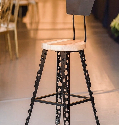 Personalized Bar Stools, Custom Logo Bar Stools With Backs Swiveling,   Strong Oaks Woodshop