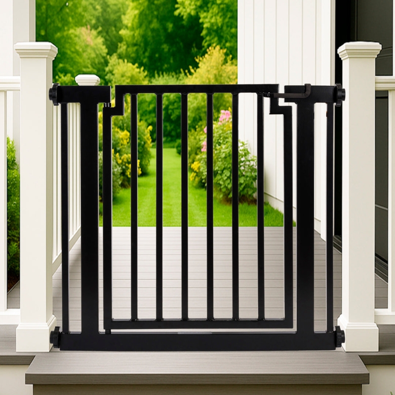Pet Gate Extra Wide Pressure Mounted Walk Thru Heavy Duty Deck Gate
