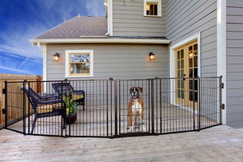 Pet Gate Modular Design Walk Through Door Extra Wide Outdoor Pen