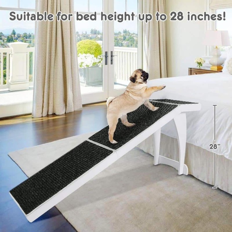 Pet Ramp Contemporary White 28 Inch Height Curved Support Legs