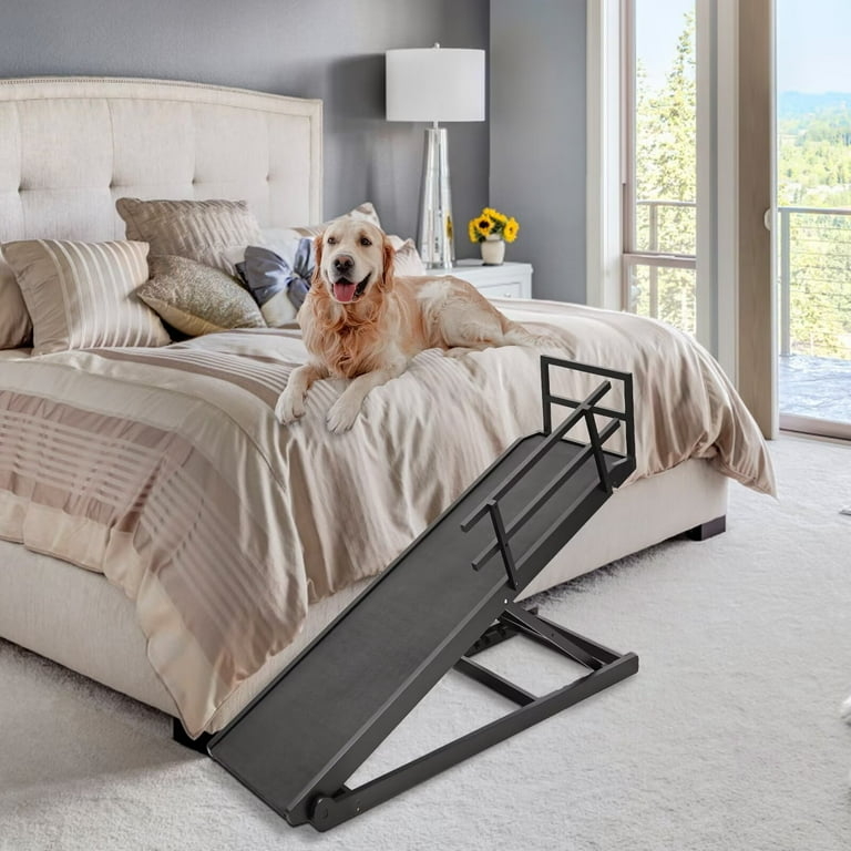 Pet Ramp Rubber Mat Matte Black Adjustable Folding High Traction Dog