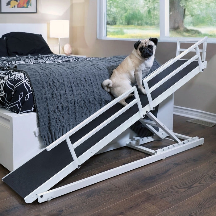Pet Ramp Solid White Safety Railings Modern Minimalist