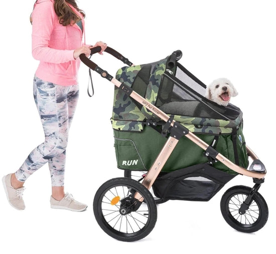Pet Stroller Camouflage Pattern Rose Gold Green Camo Pet Rover