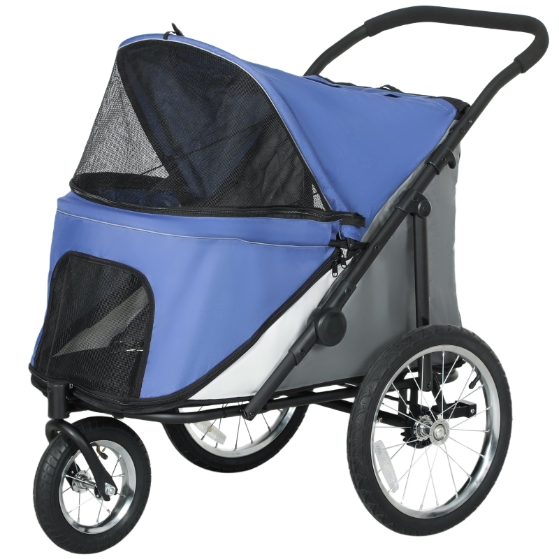 Pet Stroller Cornflower Blue Large Spoke Wheels Blue Dog Jogger