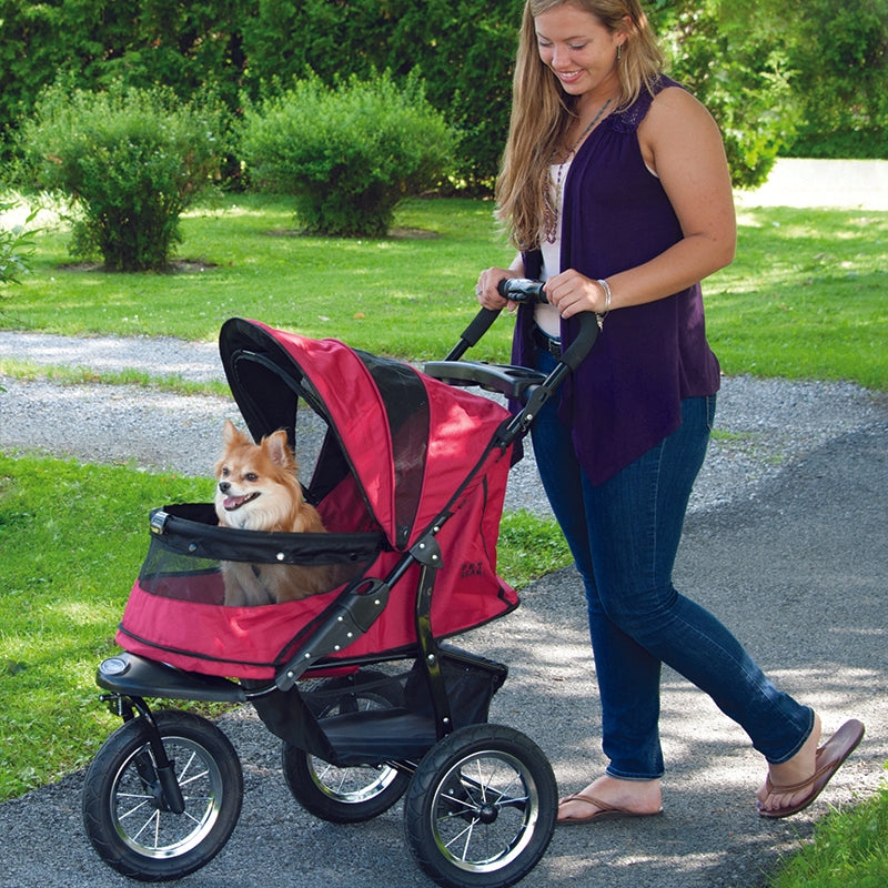 Pet Stroller Vibrant Red No-Zip Entry Red Dog Jogging Stroller