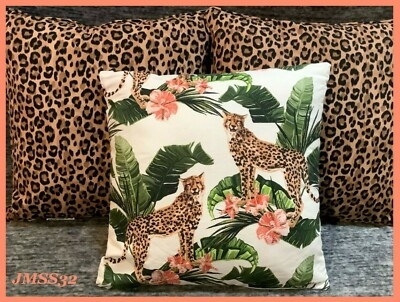 Pier 1 Imports Beaded Tropical Floral Hibiscus Palm Leopard Pillow (1) 18"  x 18" | eBay