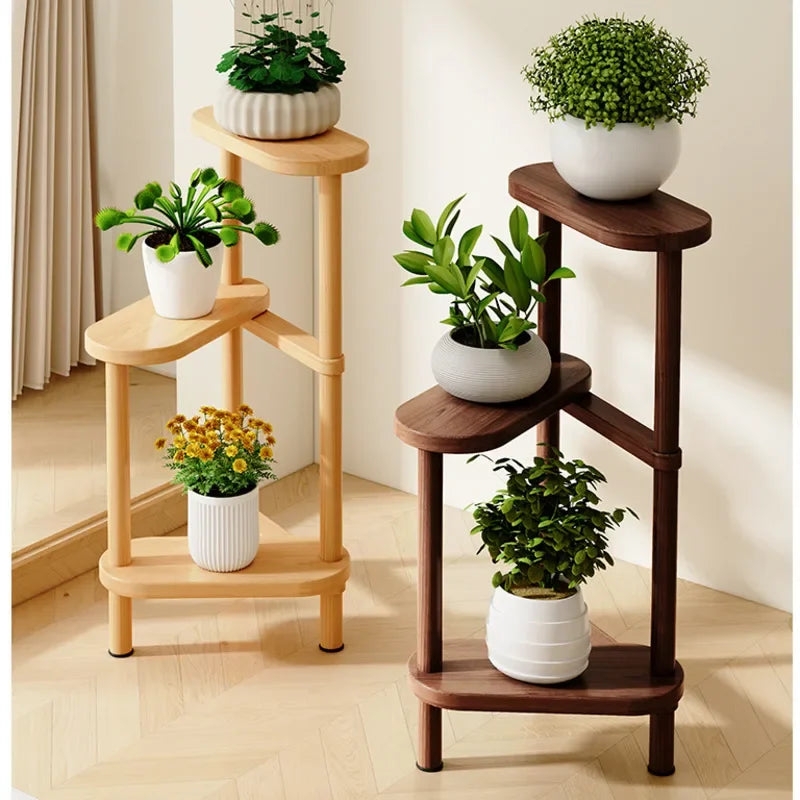 Plant Stand Staggered Capsule Shelves Tripod Base Minimalist Rack