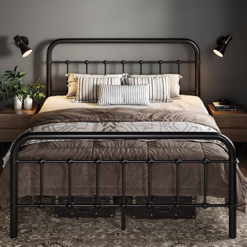 Platform Bed Frame Ball Joint Spindles Victorian Industrial Style