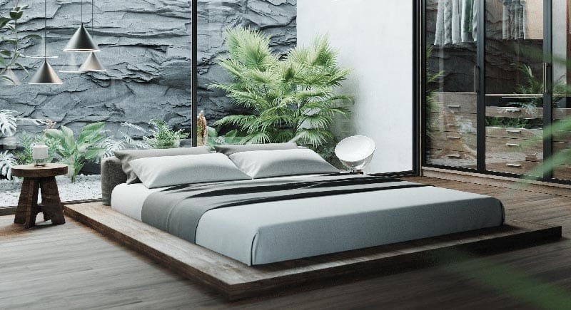 Platform Bed Japandi Style from MODLOFT - Bedding Sets Collection