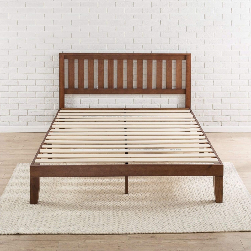 Platform Bed Mission Style in Espresso Finish with Tapered Legs