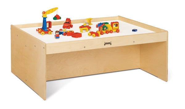 Play Table Light Birch With Raised Lip And Open Under Storage