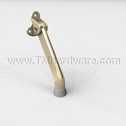 Polished Brass Kick Down Door Stop with Curved Profile
