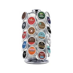 Polished Silver Pod Carousel, Rotating 36 K-Cup Capacity Metal