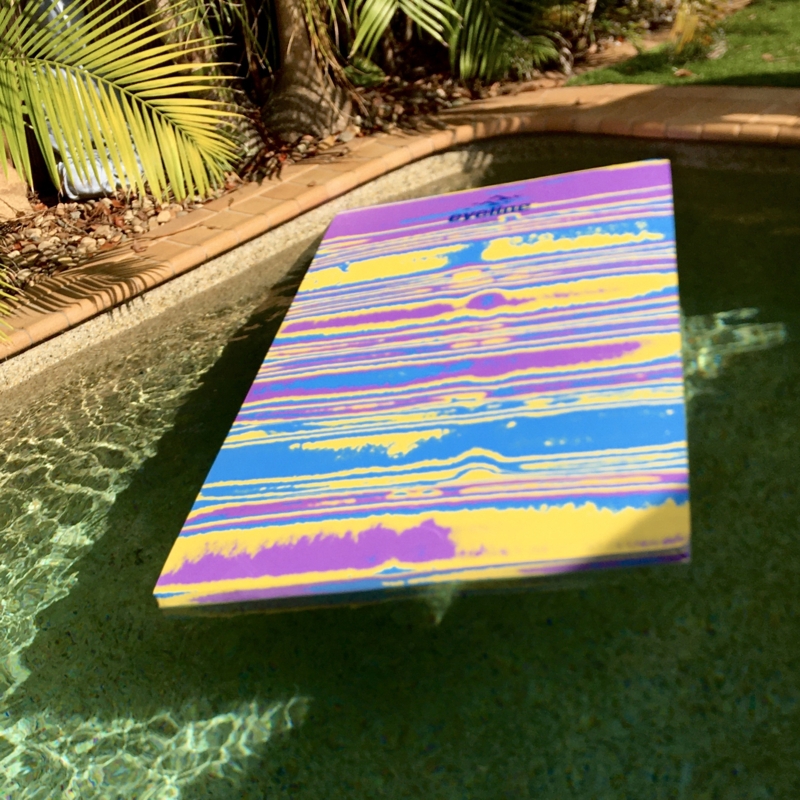 Pool Float Mat, Marbled Pattern Foam, Layered Edges, Vibrant Purple