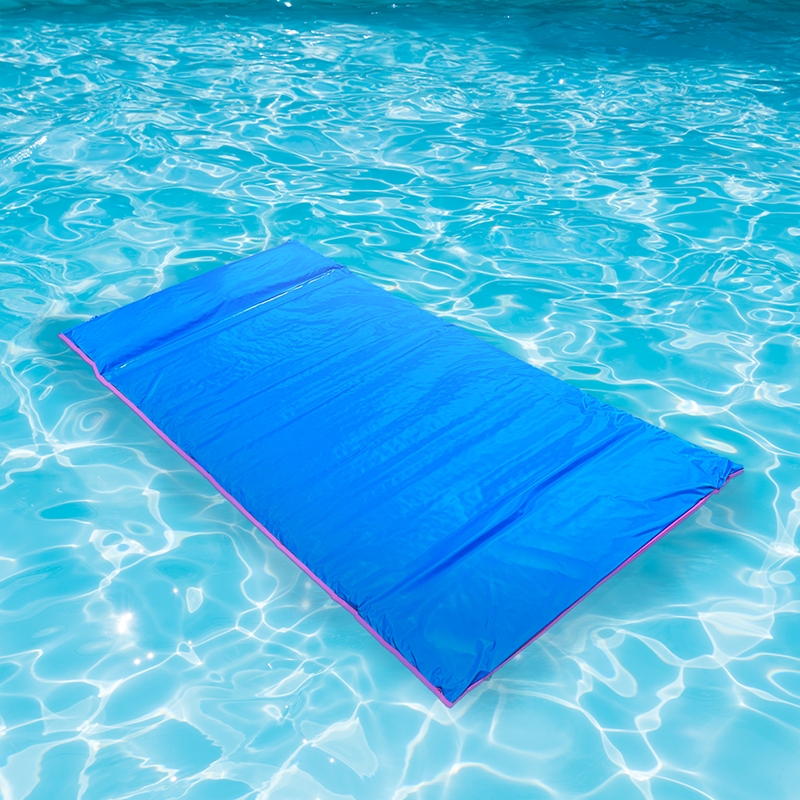 Pool Float, Royal Blue Foam Mat with Magenta Pink Contrast Trim, Slim