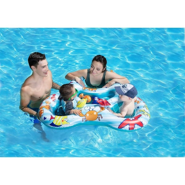 Pool Float Sea Life Graphics Central Adult Opening Dual Baby Seats