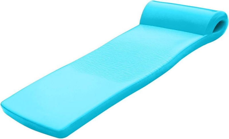Pool Float, Tropical Teal Vinyl Coated Foam, Rippled Texture Pillow