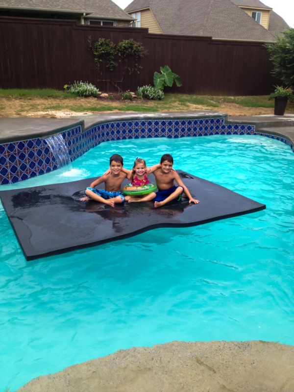 Pool Mat, Matte Black Large Scale Foam, Modern Minimalist Backyard Design