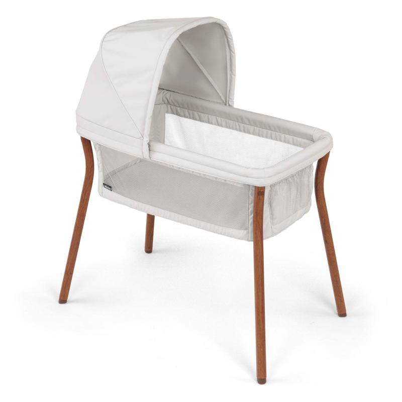 Portable Bassinet Folding Canopy Side Pocket Padded Rim Tapered Legs