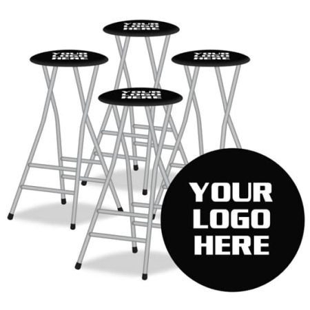 Portable Folding Bar Chairs, Custom Branding, X-Frame Legs
