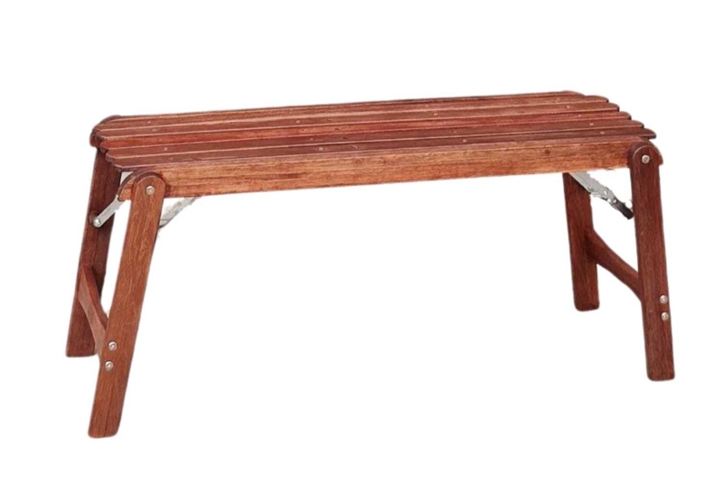 Portable Wood Bench Reddish Brown Slat Top Angled Legs