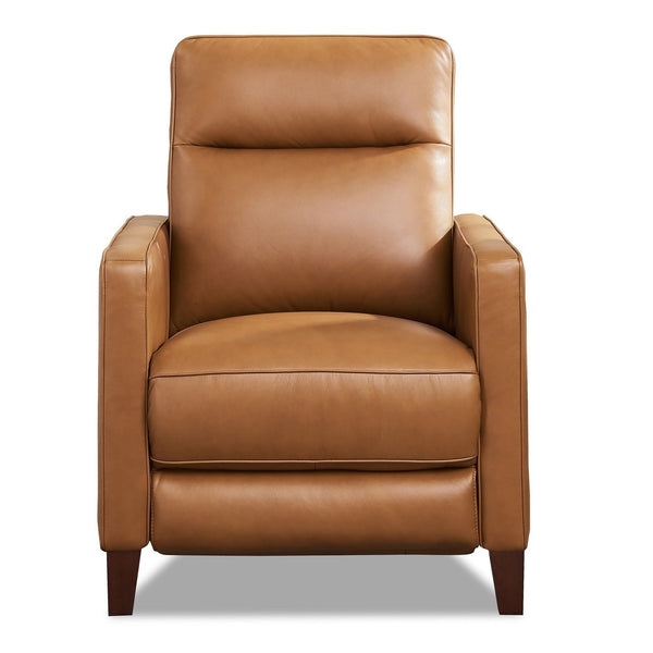 Power Recliner, Zero Gravity Camel Leather Track Arms