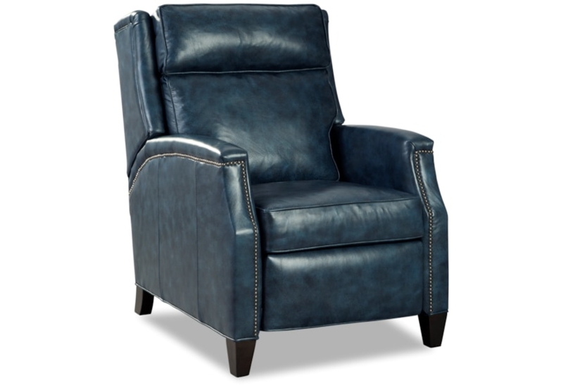 Power Reclining Chair in Navy Leather-Like Fabric with Headrest