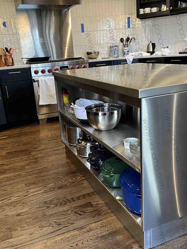 Professional Grade Kitchen Island Stainless Steel Thick Countertop