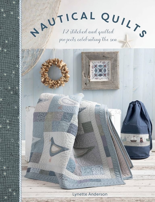 Quilted Blanket Seagull Motif Wavy Quilting Rustic Maritime Accents