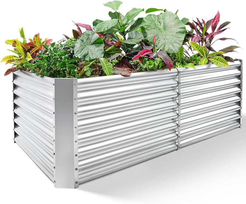 Raised Garden Bed 2ft Deep Walls Corrugated Galvanized Metal