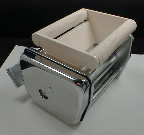 Ravioli Attachment Wooden Feed Rollers Polished Chrome Traditional Utilitarian