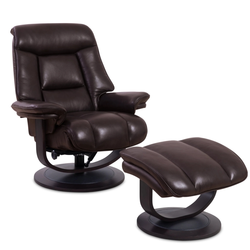 Recliner And Ottoman Espresso Brown Curved Bentwood Frame