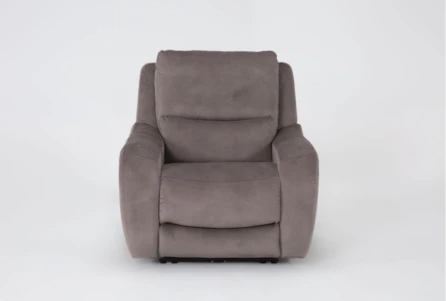 Recliner Chair Charcoal Grey Split Back Cushion Low Profile Fabric