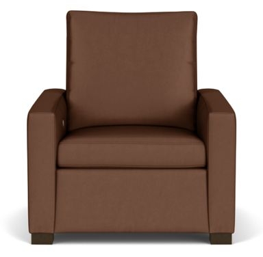 Recliner Chair, Cognac Leather Wide Track Arms