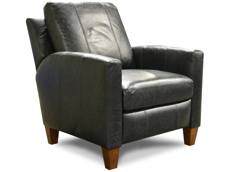 Recliner Chair, Distressed Charcoal Grey Vertical Stitching