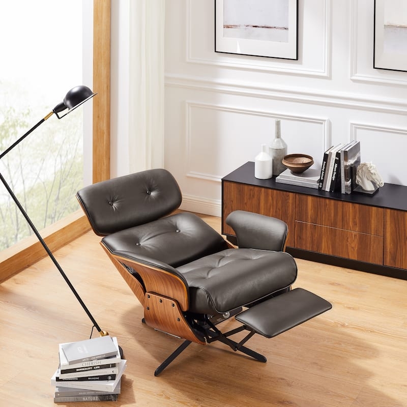 Recliner Chair: Luxury Power Swivel with Button Tufted Bentwood Shell
