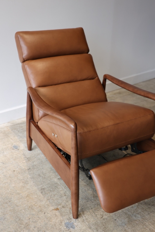 Reclining Accent Chair: Mid-Century Motorized with Segmented Backrest