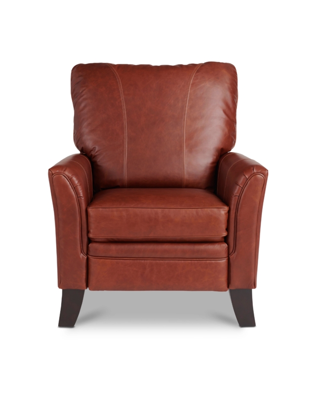 Reclining Chair featuring Vertical Seaming in Terracotta Brown