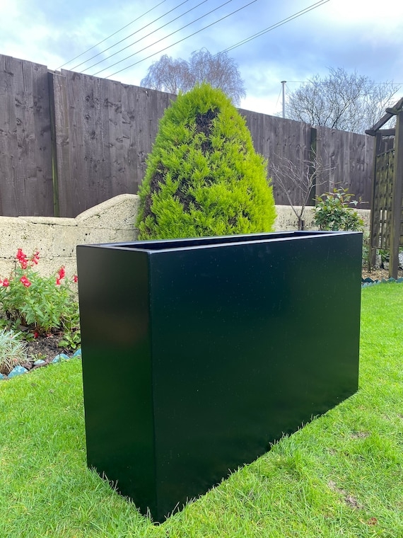 Rectangular Planter Aluminium Trough Shape Smooth Metal Garden Bed