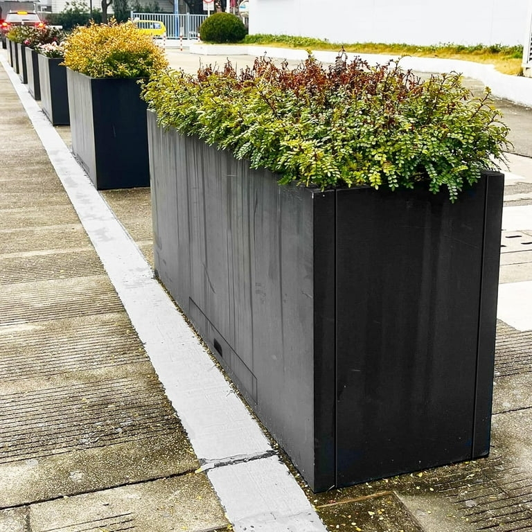 Rectangular Planter Matte Black Heavy Duty Commercial Trough
