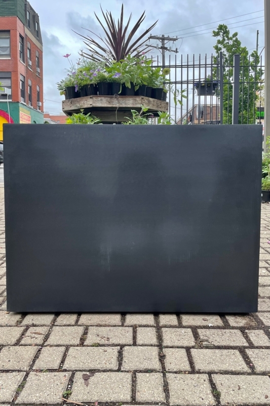 Rectangular Planter Monolithic Form Sharp Edges Stone Like Trough