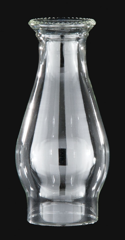 Replacement Lamp Chimney Beaded Top Bulbous Body Traditional Farmhouse