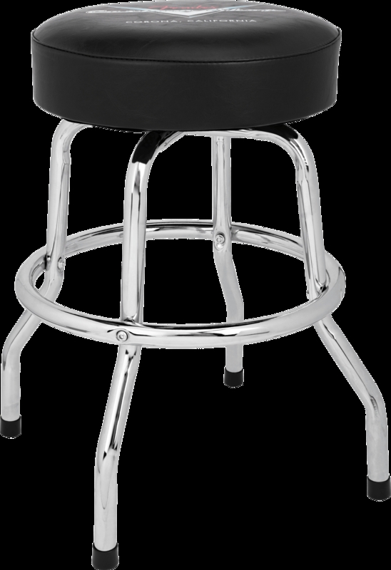 Retro Chevron Logo Stool, Fender Graphic, Polished Chrome Frame