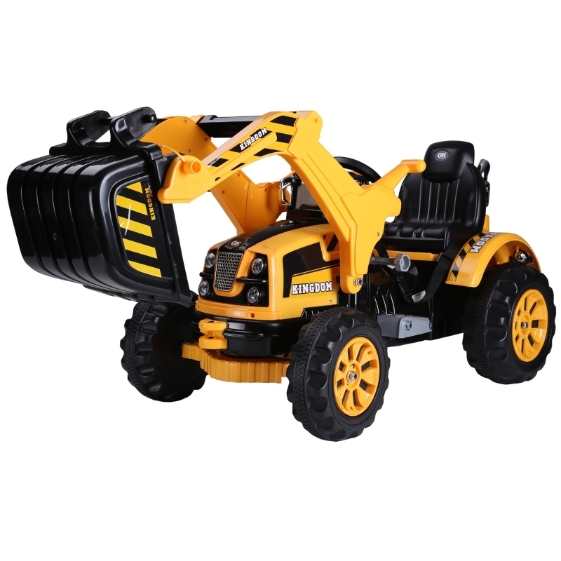 Ride-on Excavator featuring Articulated Arm and Ribbed Seat