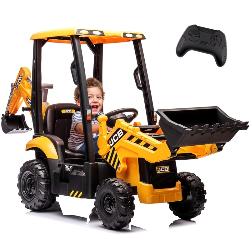 Ride-on Excavator featuring Rear Backhoe Arm and Remote Control Function