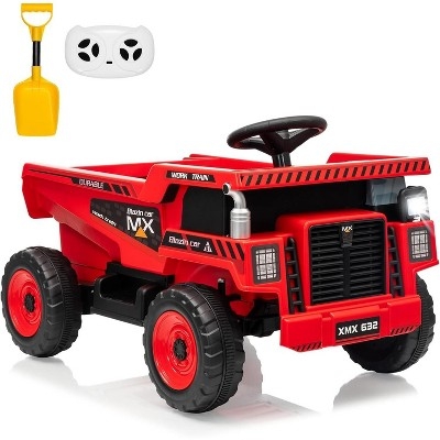 Ride-on Truck in Bright Red with Functional Dump Bed and Parental Remote