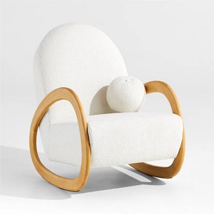 Rocking Chair with Bentwood Loop Arms and Spherical Accent Pillow