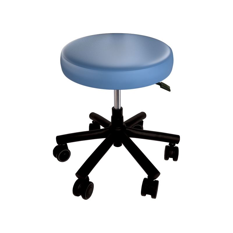 Rolling Stool Bariatric Medical Sky Blue Seat Reinforced Base Adjustable