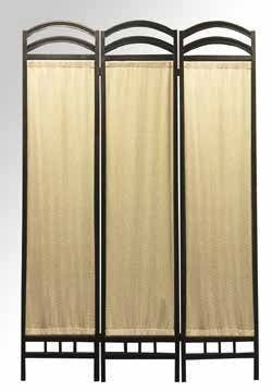 Room Divider Arched Metal Frame Cloth Panel Transitional Black