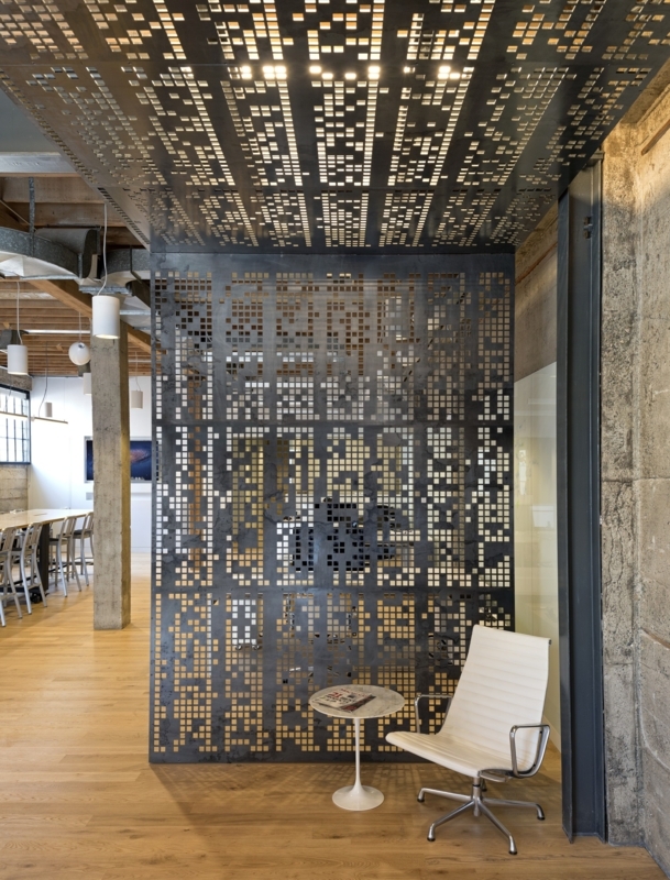 Room Divider Perforated Metal Ceiling Wrap Backlit Feature
